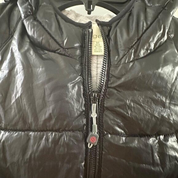 Tangerine Black Hooded Puffer Vest Womens S Lightweight Polyester Quilted Design - Picture 7 of 7